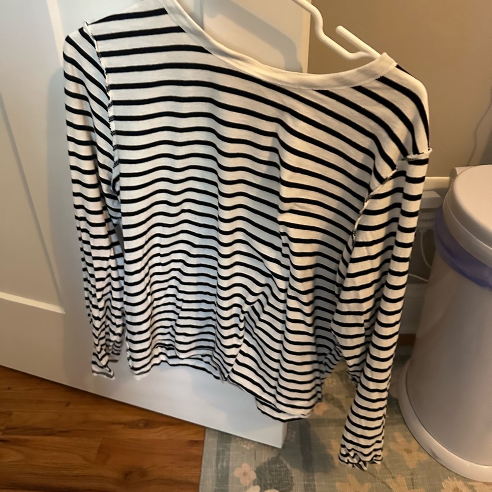 Old Navy Black and White Striped Top